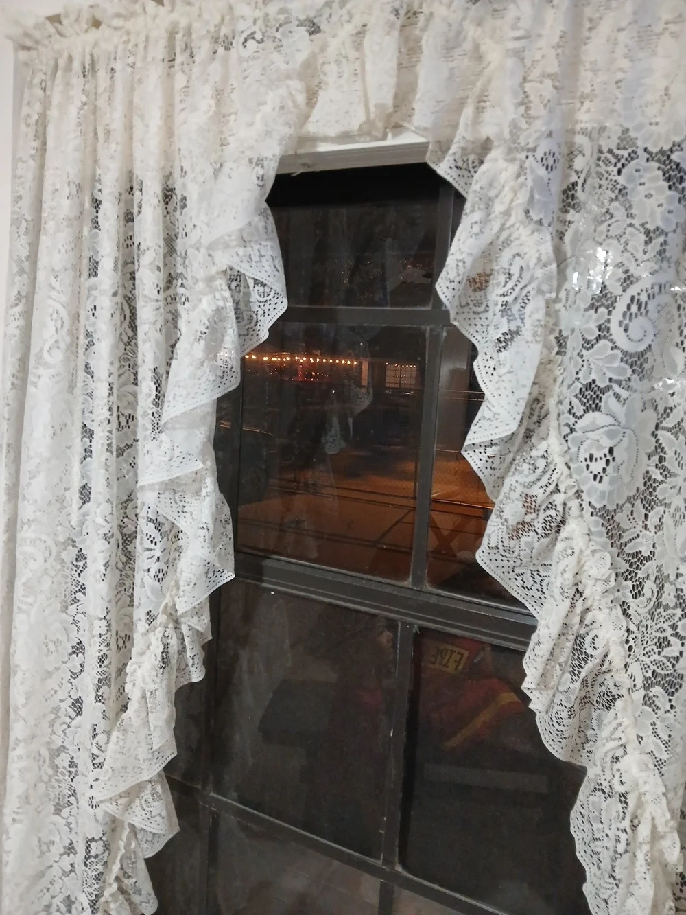 Vtg Pair Victorian Style Lace Curtain Panels White 84”x 94” JCPenney Cottagecore